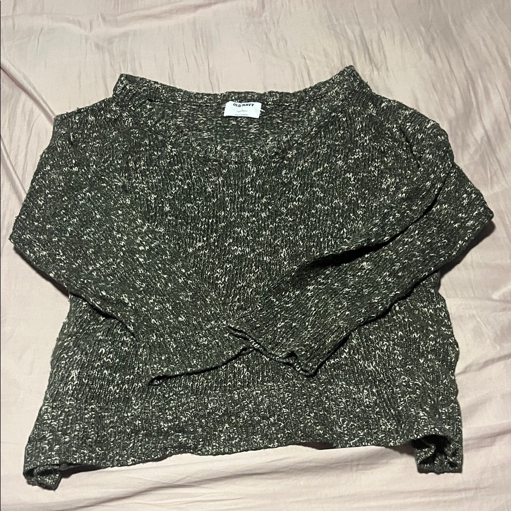 Old Navy Speckled Gray Knit Sweater